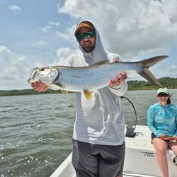 Tarpon fishing catch on boat in Dorado PR waters