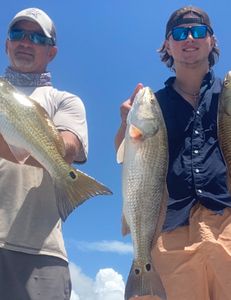 Two redfish caught near Galveston