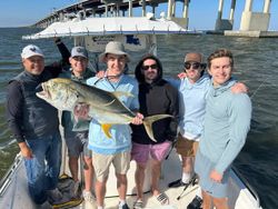 A group of people fishing for Crevalle Jack in New Orleans