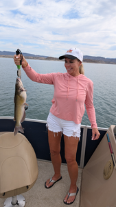 Nice brown bullhead using jigging and trolling techniques in partly cloudy conditions!