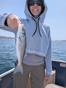 Catch of the day - a nice striped bass!