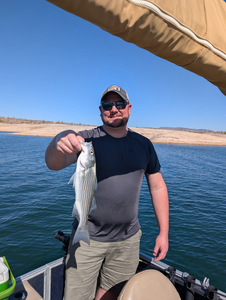 A peaceful day on the water reeling in the catch.