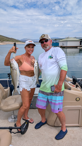 Nice pair of striped bass caught jigging and trolling with light tackle today!