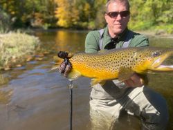 Photograph of a 20-inch sea trout caught while fishing in VT