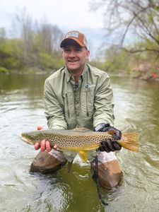 Angler with a sea trout catch in VT