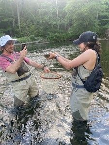Two anglers enjoying a fishing trip in VT