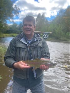 Photograph of a 16-inch pink salmon caught while fishing in Arlington