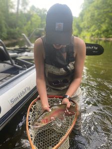 a single fishing rod in the water in VT