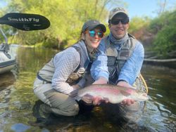 A large rainbow trout caught in Vermont while fishing