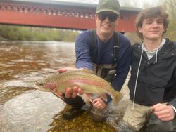 A single rainbow trout caught while fishing in Vermont