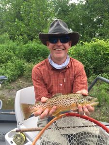 A lone sea trout, 16 inches long, caught in VT while fishing.
