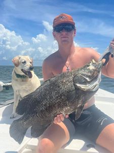 A person fishing in Spanish Fort