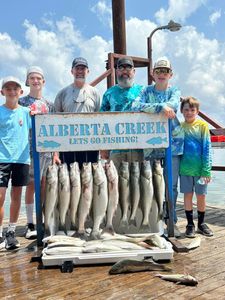 7 striped bass caught while fishing in OK