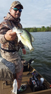 Angler catching a white crappie in Pittsburgh