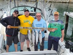 4 coho salmon caught while fishing in Kenosha