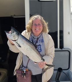Coho salmon caught fishing in WI
