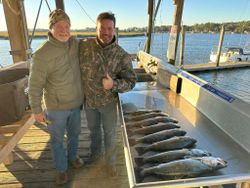 2 spotted weakfish and redfish caught fishing in GA