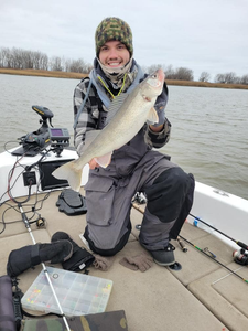 A lone angler fishing in Ludington