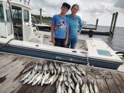 Impressive Spanish mackerel catch on a Hampstead, NC fishing charter.