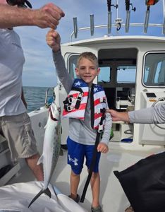 Young angler with Spanish mackerel in Hampstead, NC.