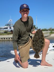 Flounder feasting in charming Swansboro.