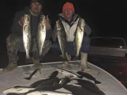 nighttime fishing for trout in Swansboro, NC