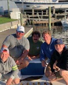 Group of 5 people fishing in NC