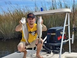 Two spotted weakfish caught while fishing in North Carolina