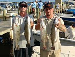 Four spotted weakfish, measuring 21 inches, caught while fishing at Cedar Point