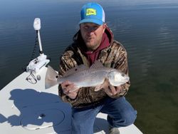 A single redfish caught while fishing at Cedar Point