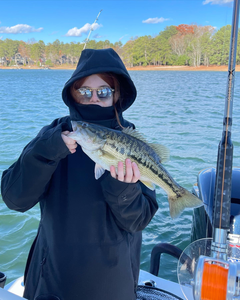 Guadalupe Bass, 14-inch freshwater fish caught while fishing in GA