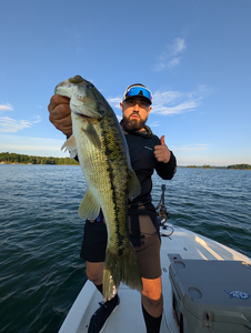 Big Spotted Bass reeled in on a clear day in Gainesville!