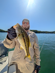 Light tackle action for Spotted Bass in Gainesville's clear waters!