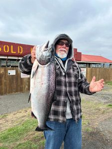 Chinook salmon, 27 inches, caught fishing in Gold Beach