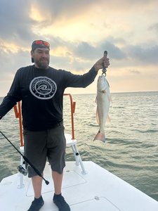 Hooked a nice Redfish while deep sea jigging in South Padre Island!