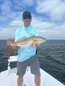 Hooked this feisty redfish while deep sea jigging in South Padre Island!