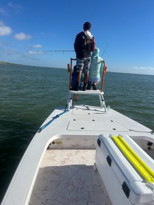 Clear skies and calm seas: perfect for deep sea jigging adventures!