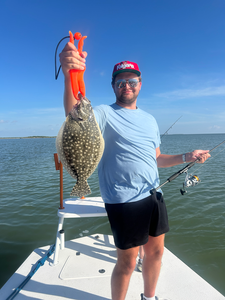 Deep sea jigging pays off with a sweet Southern Flounder!