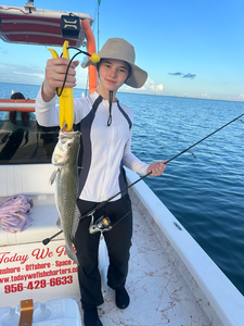 Nice speckled trout using deep sea jigging and light tackle techniques!