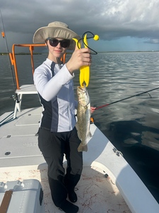 Nice speckled trout caught using deep sea jigging and light tackle at South Padre Island!