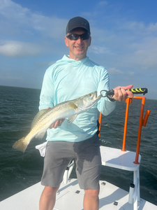 Hooked a spotted weakfish while deep sea jigging in South Padre Island, TX!