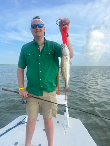A stunning Spotted Weakfish caught on a day of Deep Sea Jigging, Light Tackle Drift Fishing in South Padre Island, TX!