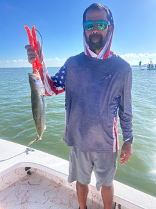Deep sea jigging pays off with a Spotted Weakfish off South Padre Island!