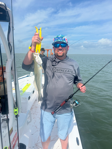 Hooked a big Spotted Weakfish on a deep sea jigging adventure in South Padre Island!