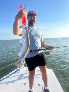 Reeling in the best fishing experience with a Spotted Weakfish off South Padre Island!