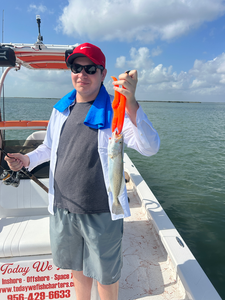Deep sea jigging pays off with a Spotted Weakfish at South Padre Island!