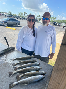 Triple Spotted Weakfish triumph on a crystal-clear day in South Padre!