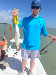 Hooked a tasty Spotted Weakfish while Deep Sea Jigging and Drift Fishing off South Padre Island.