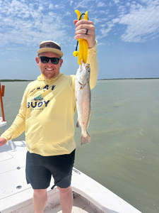 A spotted weakfish caught on the best deep sea jigging and light tackle drift fishing trip in South Padre Island, TX.