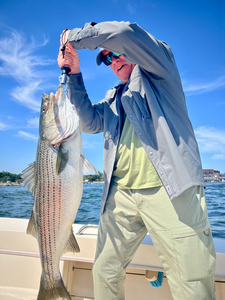 Beautiful Portsmouth striped bass caught on light tackle!
